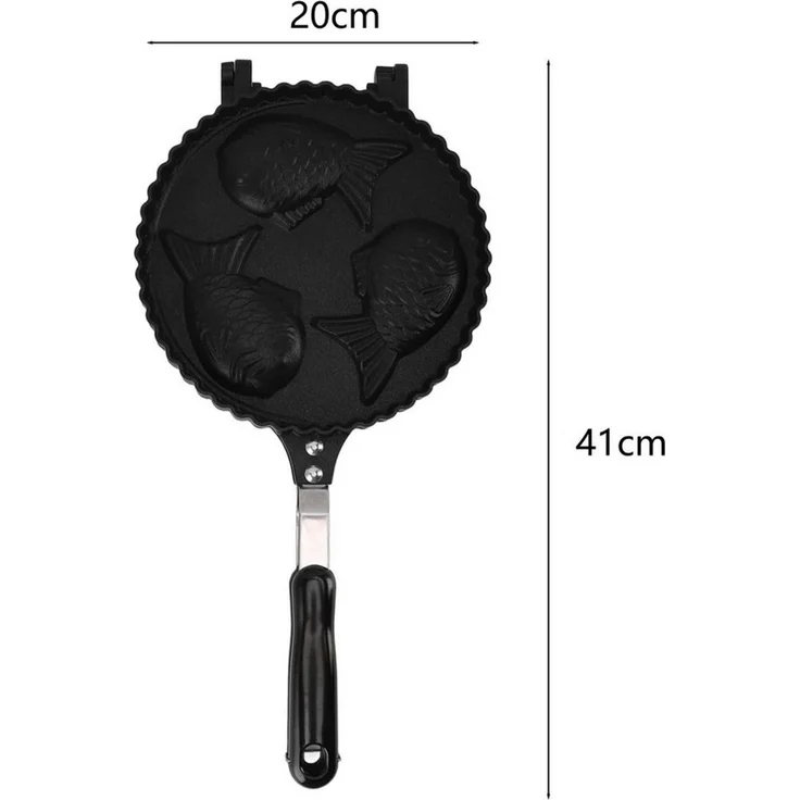 FOUORTUNATE-BEE Backstein Taiyaki Form Fischwaffeleisen Antihaft Backform für Taiyaki, Für Küche Camping Reisen Café Dessert und Kuchenzubereitung – Bild 4