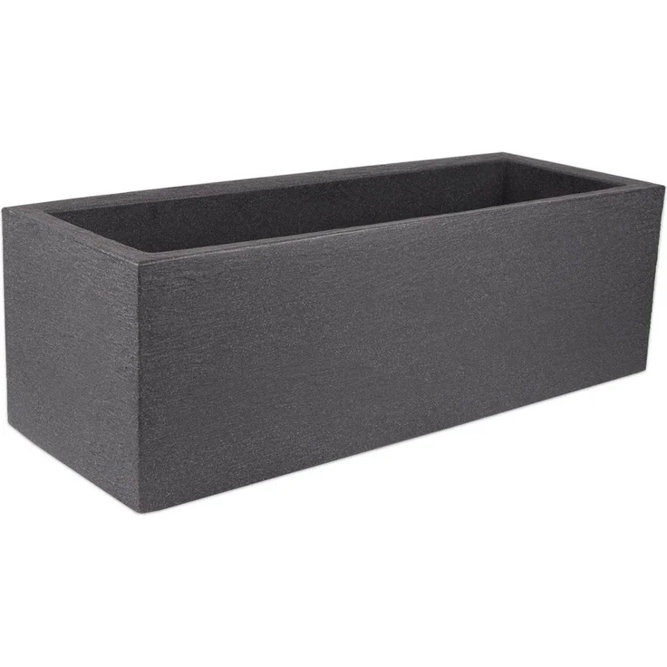 BigDean Pflanzkübel 39x39 cm groß - Granitstein-Optik in Anthrazit - Für Außen, frostsicher & wasserdicht - XXL Pflanztopf, Blumenkübel, Blumentopf für Terrasse & Balkon – Bild 3