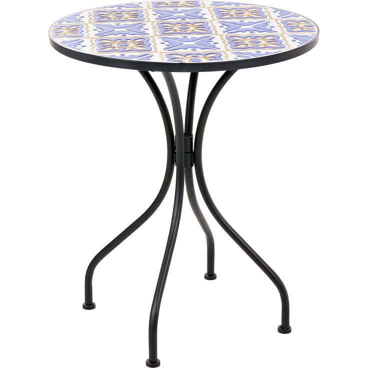 Bistro Set SIPONTO Metall Weiß Blau – Bild 4