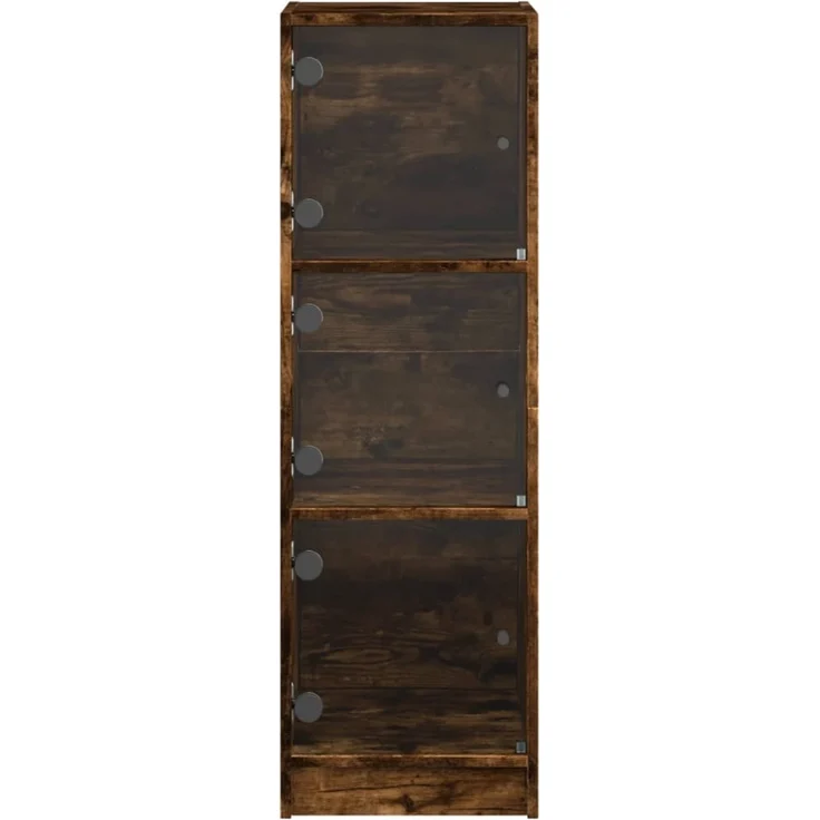 vidaXL Highboard mit Glastüren Räuchereiche 35x37x109 cm 836389 – Bild 9