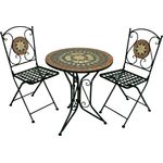 Garden Pleasure Balkon Set, 3tlg., Mosaik Metall, Schwarz / Braun