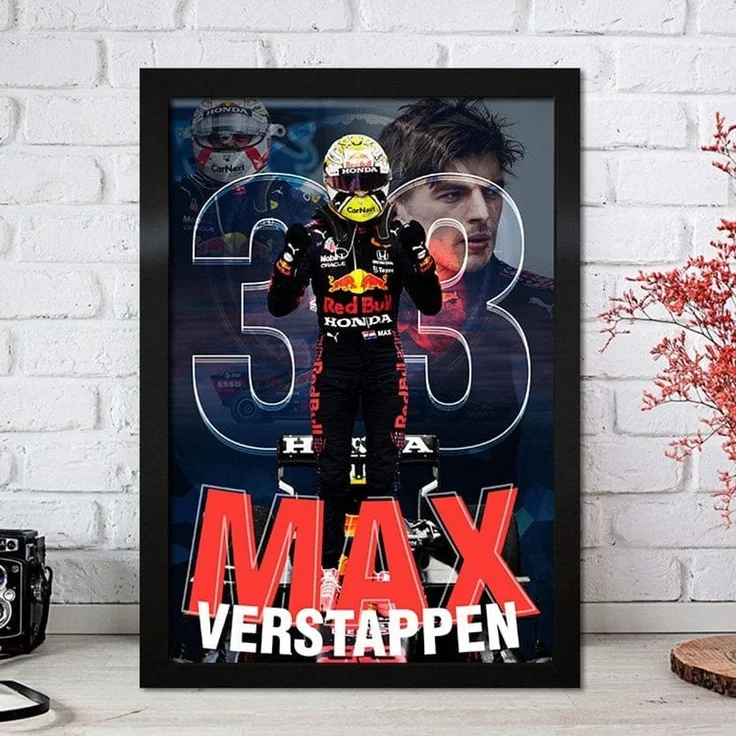 Poster Formel 1 Max Verstappen Rennfahrer Helm Rennwagen Red Bull · Deko Print ohne Rahmen - C / 50x70 cm – Bild 2