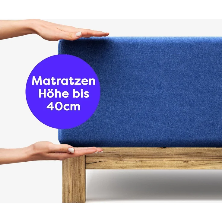 Wolkenfeld Spannbettlaken Boxspringbett Bettlaken - Spannbetttuch für Matratzen bis 40cm, Jersey, Gummizug: rundum, (1 Stück), Elastisch & Rutschfest: 90x200, 140x200, 160x200, 180x200 & Übergrößen – Bild 8