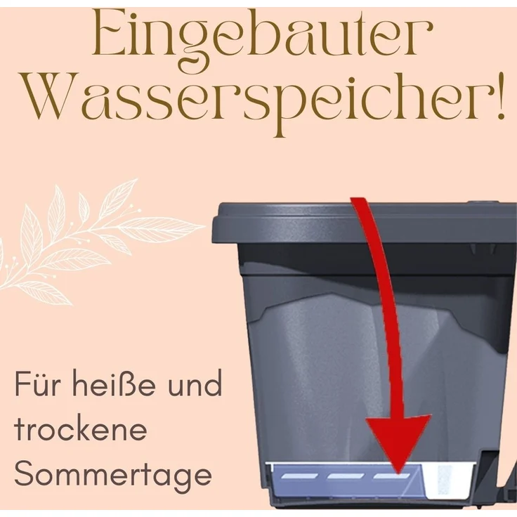 GarPet Balkonkasten 4er Set Blumenkasten Balkon Geländer Kasten Halterung Wasserspeicher – Bild 3