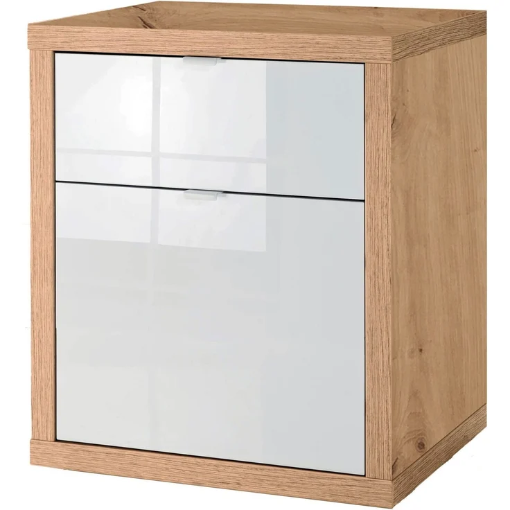 XORA 'PUNTO 2.0' Standcontainer, Holznachbildung Eiche Artisan Weiß, 52 x 65 x 44 cm, mit Schublade – Bild 3