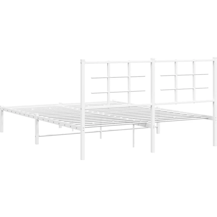 Doppelbett, Bettgestell Modernen mit Kopfteil Metall Weiß 150x200 cm d734e – Bild 7