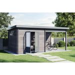 Wolff Finnhaus Gartenhaus WPC-Trend D+ mit Lounge 560x287 cm