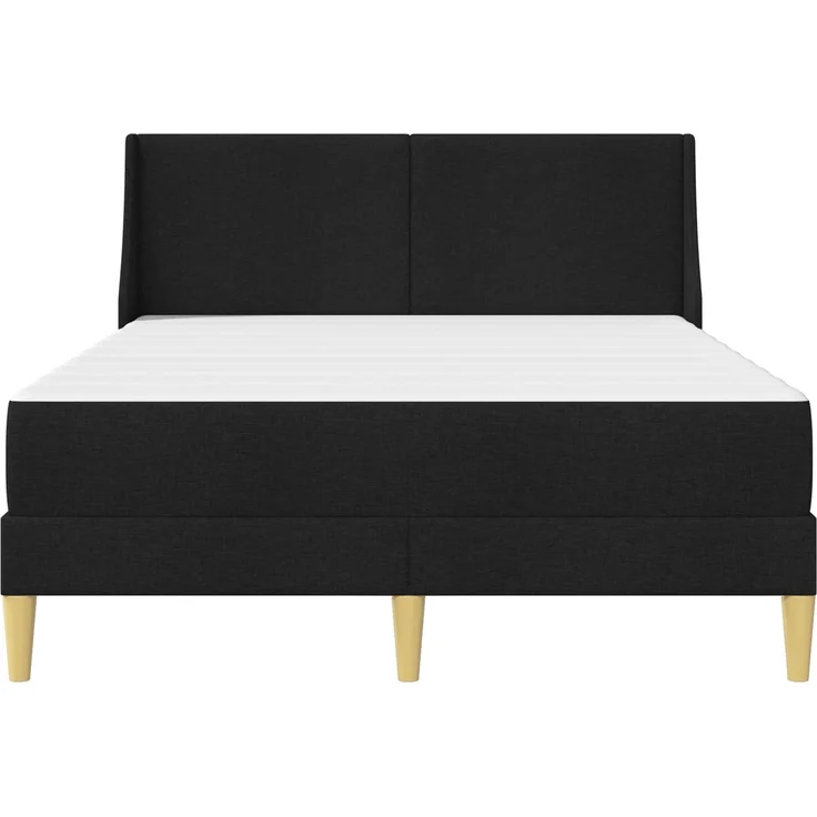 vidaXL Bettgestell mit Matratze Schwarz 140 x 190 cm Polyester 3414736 – Bild 6