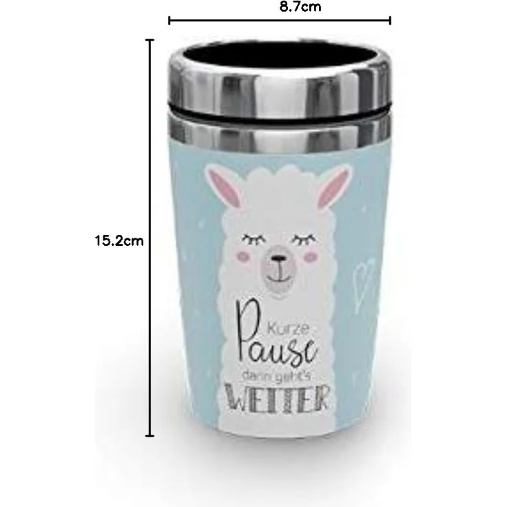 Auswahl - la vida Thermobecher To Go Thermo-Kaffeebecher Isolierbecher 240ml "Kurze Pause, dann gehts weiter" – Bild 2