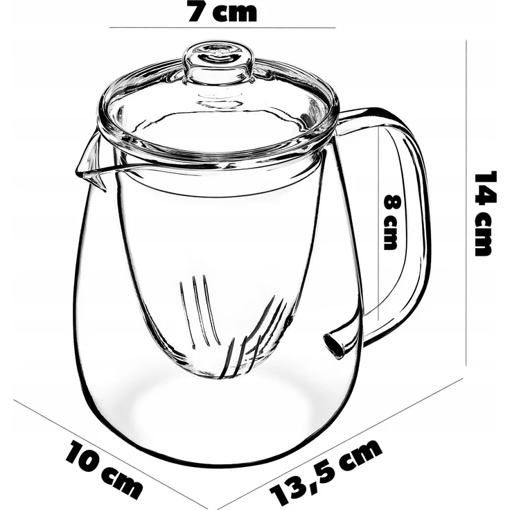 KADAX Glas-Teekanne, 600 ml, Kräuter-Ei-Einsatz mit Teesieb – Bild 2