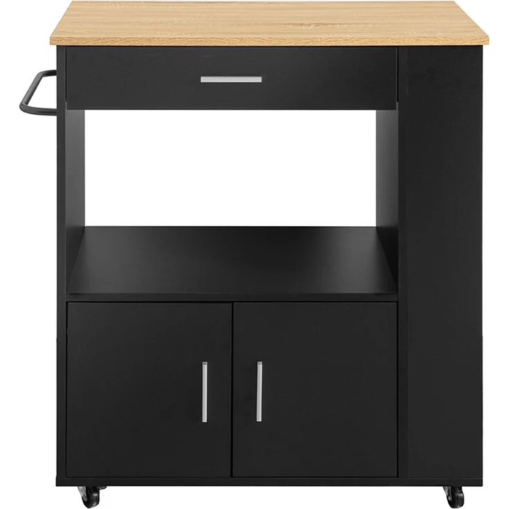 SoBuy FKW113-SCH Küchenwagen, Spanplatte, Melamin, Schwarz, 75 x 88 x 46 cm – Bild 1