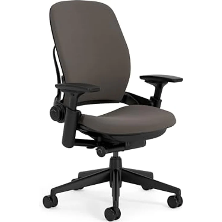 Steelcase Leap Ergonomischer Bürostuhl mit LiveBack Lumbalstütze und Flexibler, S-förmiger Rückenlehne Dunkelbraun – Bild 2