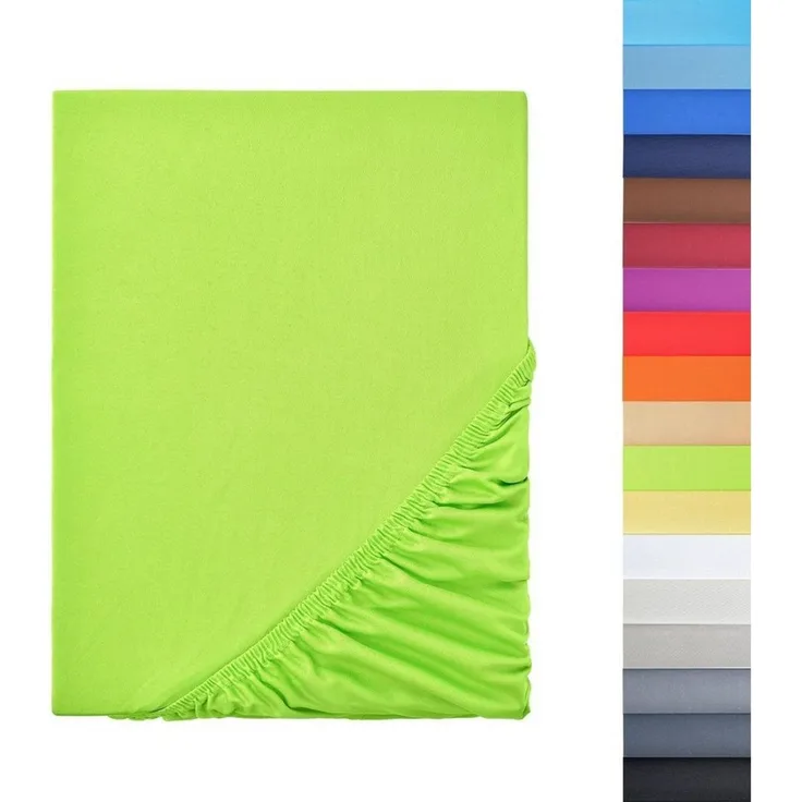 NatureMark - Mikrofaser SPANNBETTLAKEN zum Sparpreis! viele Größen und Farben Markenware (120x200 cm, Apfel grün)