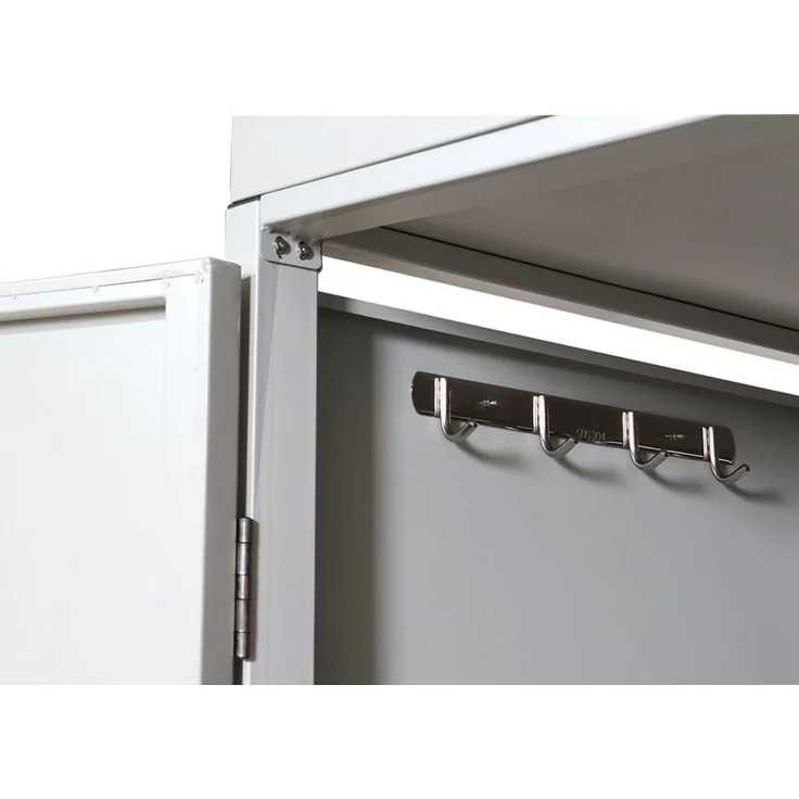 Mendler 'HWC-L56b' 4er-Fahrradgarage mit Pflanzkasten, abschließbar, verzinkter Stahl hellgrau, 220 x 210 x 126 cm – Bild 5