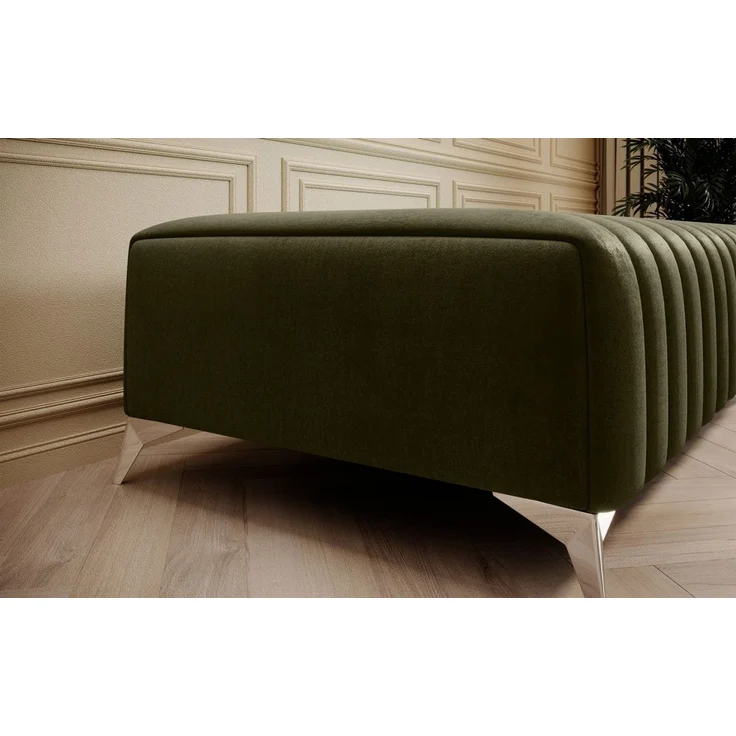 Polsterhocker Designerhocker Hocker ELENI Stoff Monolith Olivgrün – Bild 3