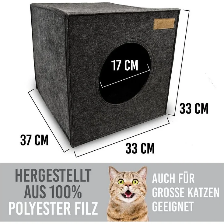 KaraLuna Tierbett Katzenhöhle aus Filz fürs Regal I Katzenbett Katze Schlafplatz – Bild 3