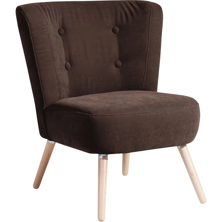 Sessel Kassi Bezug Veloursstoff Buche natur / braun 22388