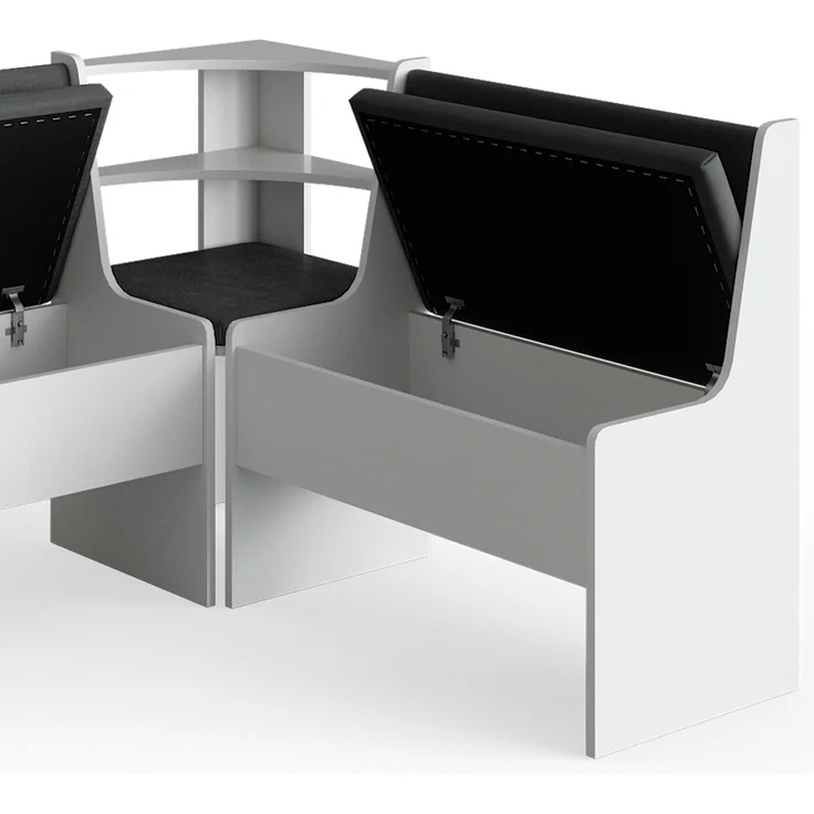 Eckbankgruppe Roman Weiß 120 x 120 cm Ohne Tisch Vicco – Bild 6