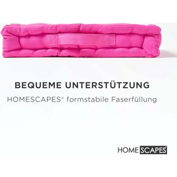 Homescapes Bodenkissen Sitzkissen unifarben pink 50 x 50 cm – Bild 5