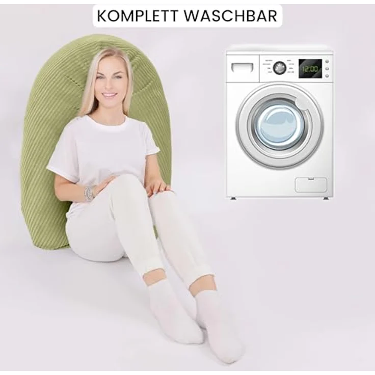 Amilian Stillkissenbezug 170 cm - Kissenbezug für Schwangerschaftskissen, Seitenschläferkissen, weicher und pflegeleichter Bezug - ideal als Ersatzbezug – Bild 8