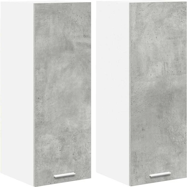 vidaXL Hängeschrank 2 stk. Betongrau und Weiß 30 x 31 x 80 cm 884249 – Bild 2