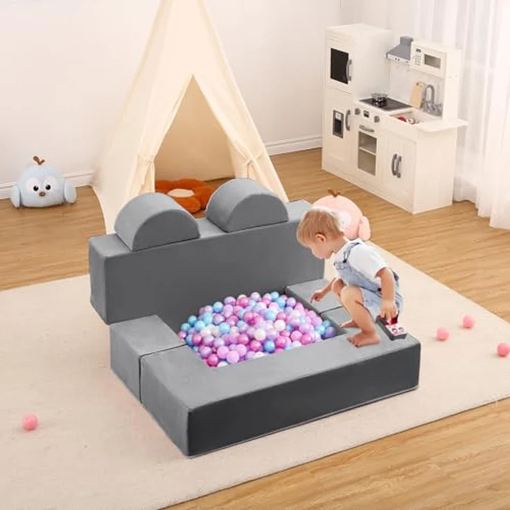 GarveeLife Kinderbett, Schlafsofa, ausziehbar mit 6 Modulen, Futon, faltbar, Möbel für Kinderzimmer, Schlafzimmer, Spielzimmer – Bild 5