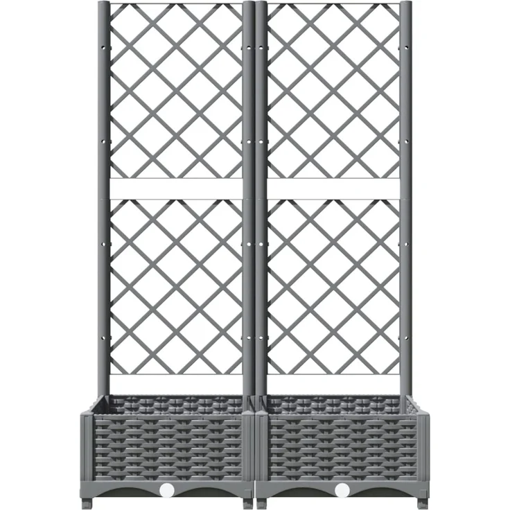 vidaXL Pflanzkübel mit Rankgitter Hellgrau 80x40x121,5 cm PP 153271 – Bild 4
