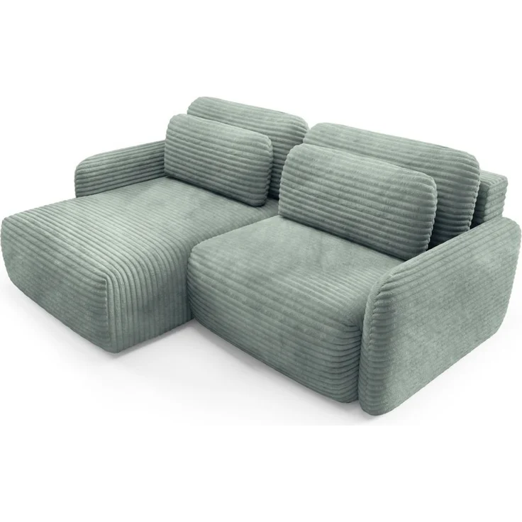 Ecksofa Schlafsofa Sofa SIMONE in Stoff Ambience Meeresgrün Ottomane Links – Bild 2