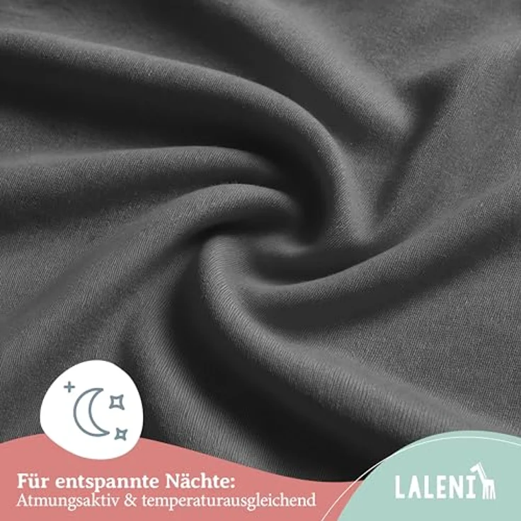 Laleni Jersey Spannbettlaken 80x160 cm Babybett - Oeko-TEX zertifiziertes Hausbett Spannbettlaken - Kinder Hausbett Bezug aus 100% Baumwolle - Spannbettlaken Hausbett - für Babynest in Anthrazit – Bild 6