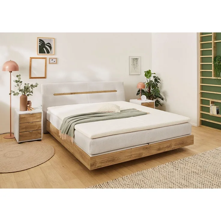 Jockenhöfer 'Hetty Mix' Boxspringbett, 180x200 cm, Chenille Beige