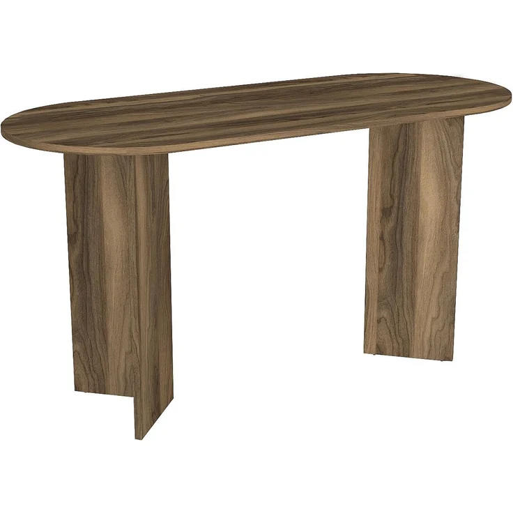 Vente-unique - TOPANIA - Konsolenschreibtisch - Holz, Platte - Spanplatte - Naturfarben dunkel - 140 x 59.6 x 74 cm – Bild 3