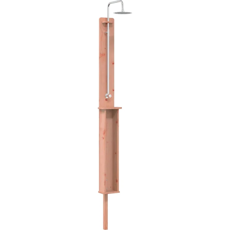 vidaXL Gartendusche 246 cm Massives Douglasholz und Edelstahl Natur 886354 – Bild 2