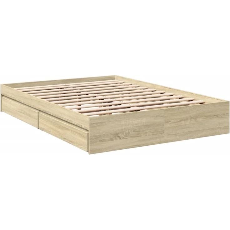 vidaXL Bettgestell mit Schubladen Sonoma-Eiche 120x200cm Holzwerkstoff 3280666 – Bild 5