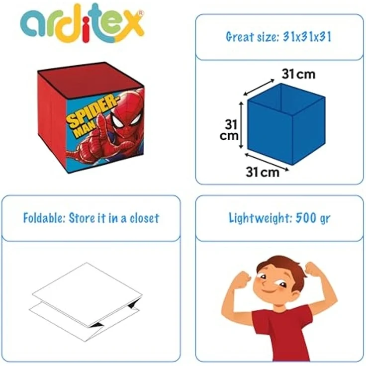 Spiderman Aufbewahrungsbox Spiderman Spielzeuglagerung 31×31×31 cm – Bild 2