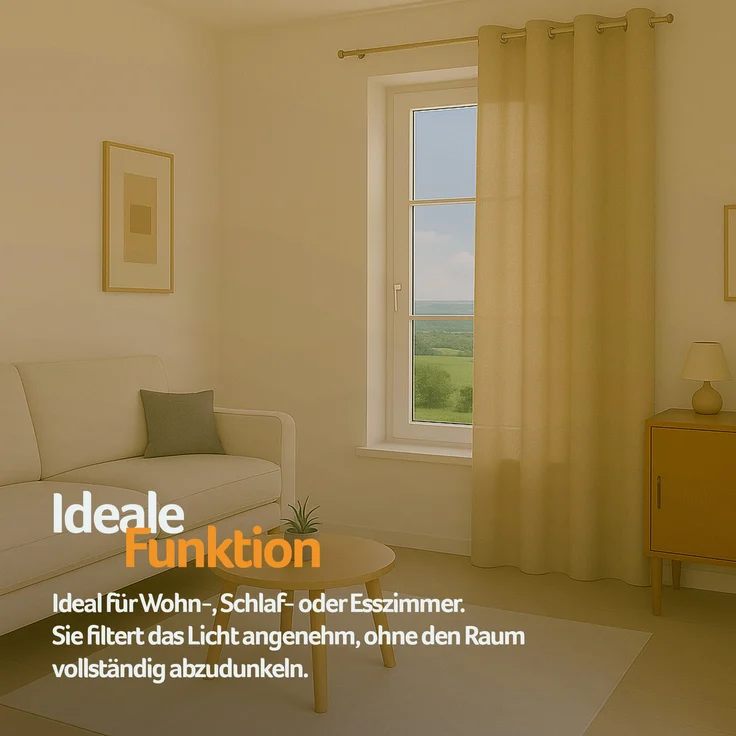 Bestlivings Blickdichte, Gardine mit Ösen, in vielen Größen und Farben Beige 140x245 cm – Bild 7