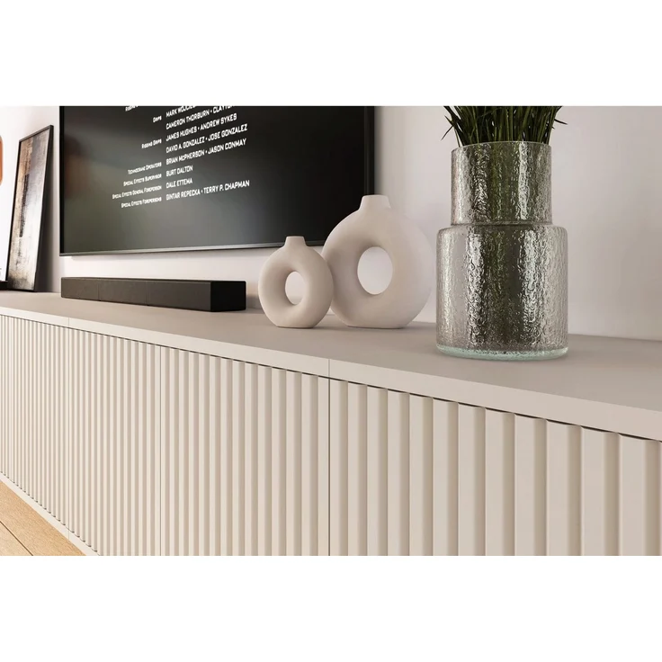 Compleo TV-Schrank Kaschmir 280 cm breit, Lowboard modern, geriffelter Front – Bild 2
