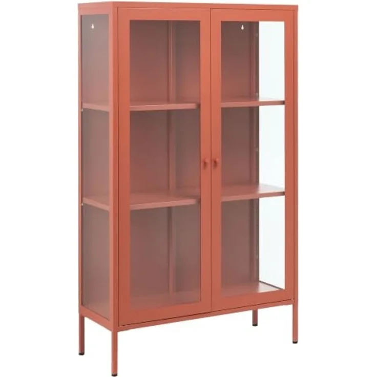 Vitrine mit Glastüren NASH Metall 90 cm Goldbraun