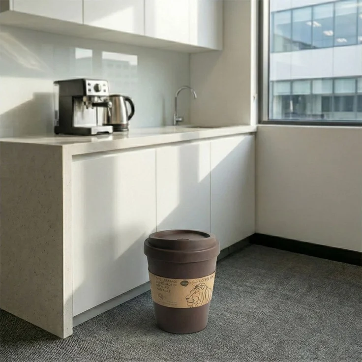 Sinoba Papierkorb XXL Kaffeebecher Coffeecup, Abfalleimer Mülleimer mit abnehmbaren Schwingdeckel 11 Liter – Bild 4