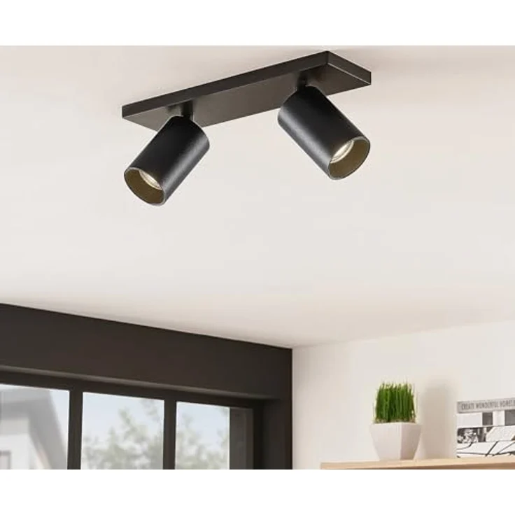 Arcchio Wandstrahler und Deckenstrahler, 350° drehbar und 90° schwenkbar, Aluminium schwarz, 2x GU10 ohne Leuchtmittel – Bild 3