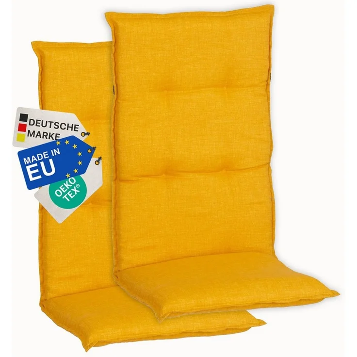 NYVI Hochlehnerauflage Hochlehner Auflagen 2er Set Barcelona - Gartenstuhlauflagen 118x50cm, (2 St), Stuhlauflage, Sitzauflage mit Halteband, UV-fest – Bild 1