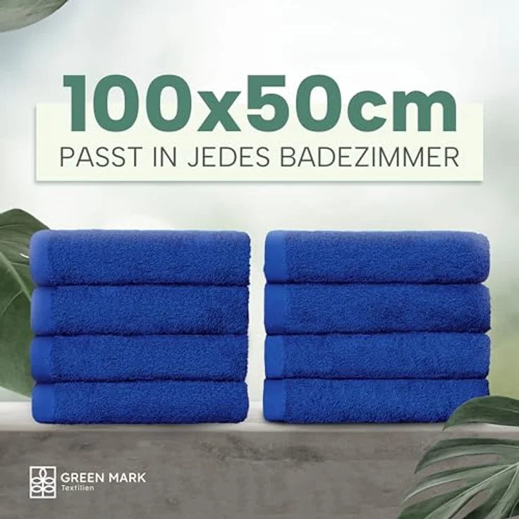 NatureMark 8er Spar-Pack Frottier Handtücher, Handtuch-Set, 50x100 cm, Royal blau, 100% Baumwolle – Bild 3