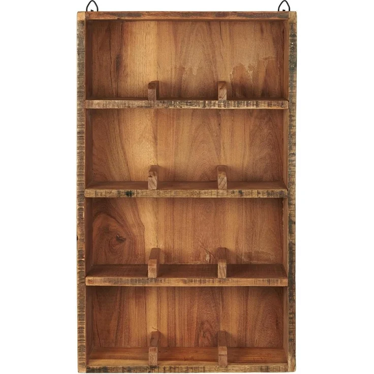 Wandregal Regal 4 Ablagen mit Fachteilern 12 Fächer Holz Unika Laursen 21024-30 – Bild 1