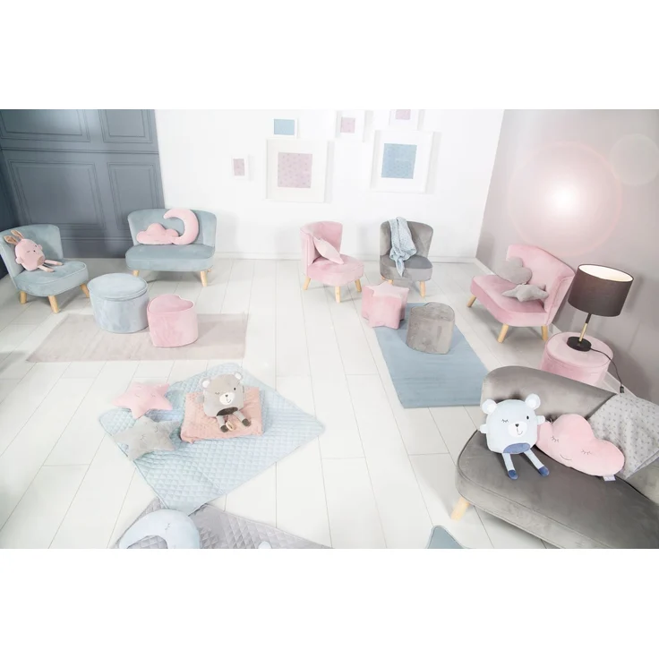 roba Kinderhocker 'Lil Sofa' in Herzform - Samtstoff - Mauve – Bild 6