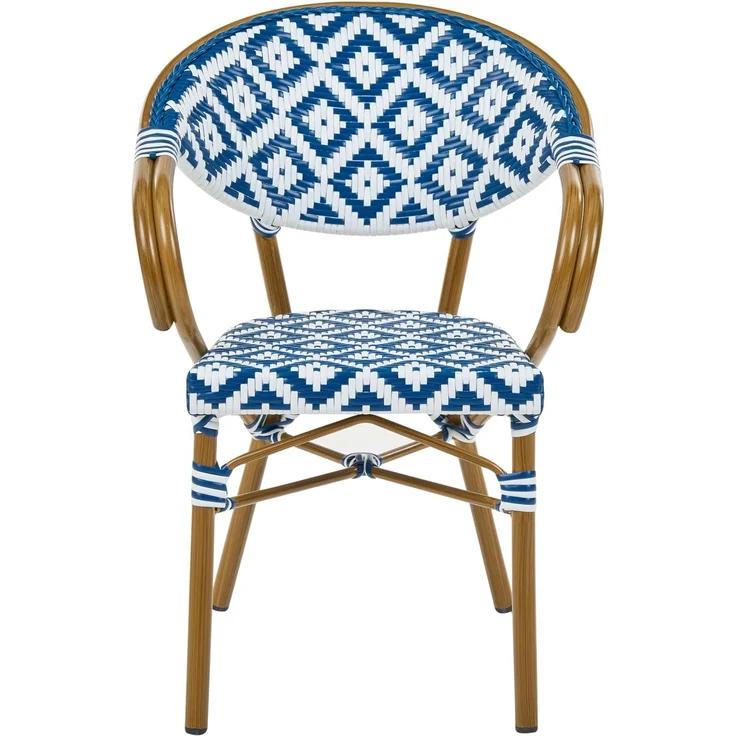 Gartenmöbel Set 4-Sitzer CASPRI Polyrattan Blau Weiß – Bild 8