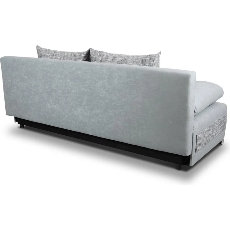 Schlafsofa Naki - Sofa mit Schlaffunktion und Bettkasten, Bettsofa, Couch (Grau + Schwarz (Alova 36 + Berlin 02)) – Bild 2
