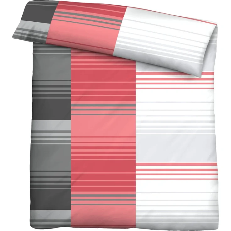 Traumhaft schlafen - Castell - Markenbettwäsche Baumwoll Renforce Bettwäsche 0040561 STREIFENMIX, rot, 1x 135x200 cm + 1x 80x80 cm – Bild 2