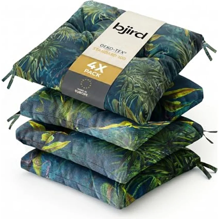 Bjird Stuhlkissen 45x45 cm - Wasserdichtes Gartenkissen für Stühle & Sessel, Wetterfest & Pflegeleicht - Dickes Sitzkissen 6 cm - Outdoor geeignet – Bild 2