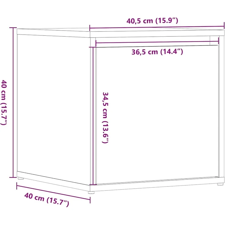 vidaXL Schubladenbox Altholz 40,5x40x40 cm Holzwerkstoff 857039 – Bild 9