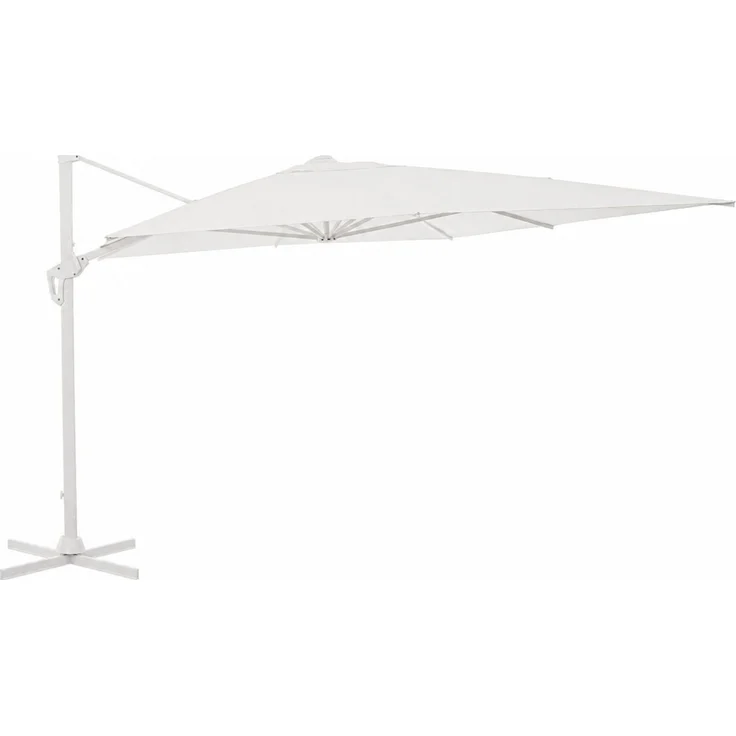 Sonnenschirm Gava aus Aluminium, Ampelschirm 3x4 m, modern, weiß, 360° schwenkbar – Bild 1