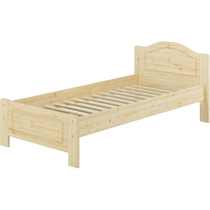 Massivholzbett Einzelbett Holzbett 90x200 Kiefer unbehandelt mit Zubehör V-60.37N-09Rollrost inkl. – Bild 1